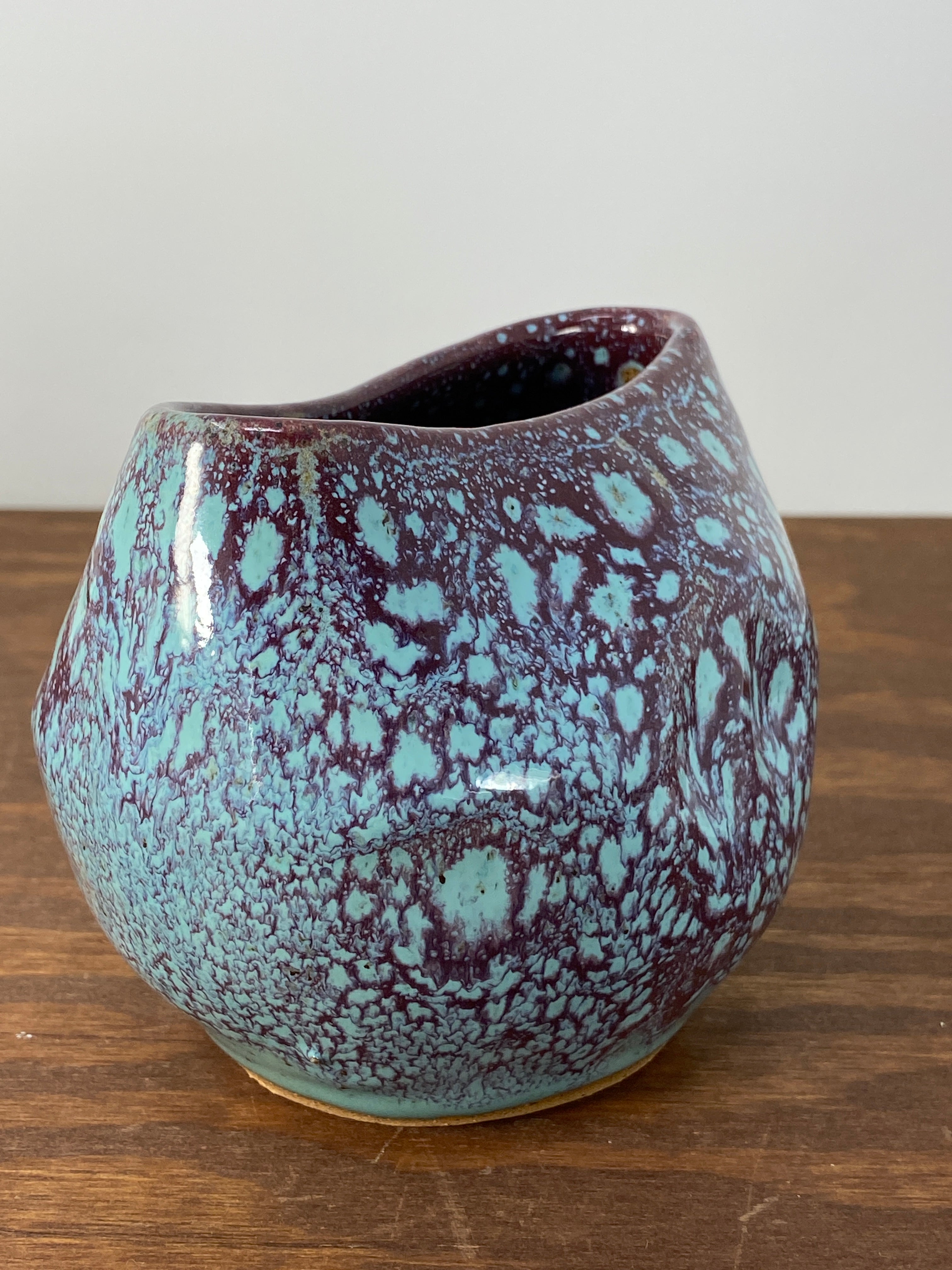Blue and purple ceramic decorative vase